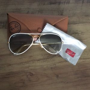 White & Gold Ray-Bans